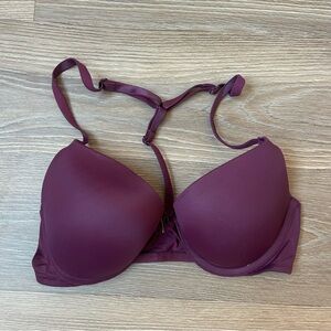 Victoria's Secret Razor Back Maroon Bra